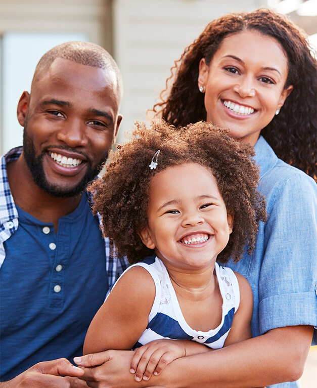 happy, smiling family